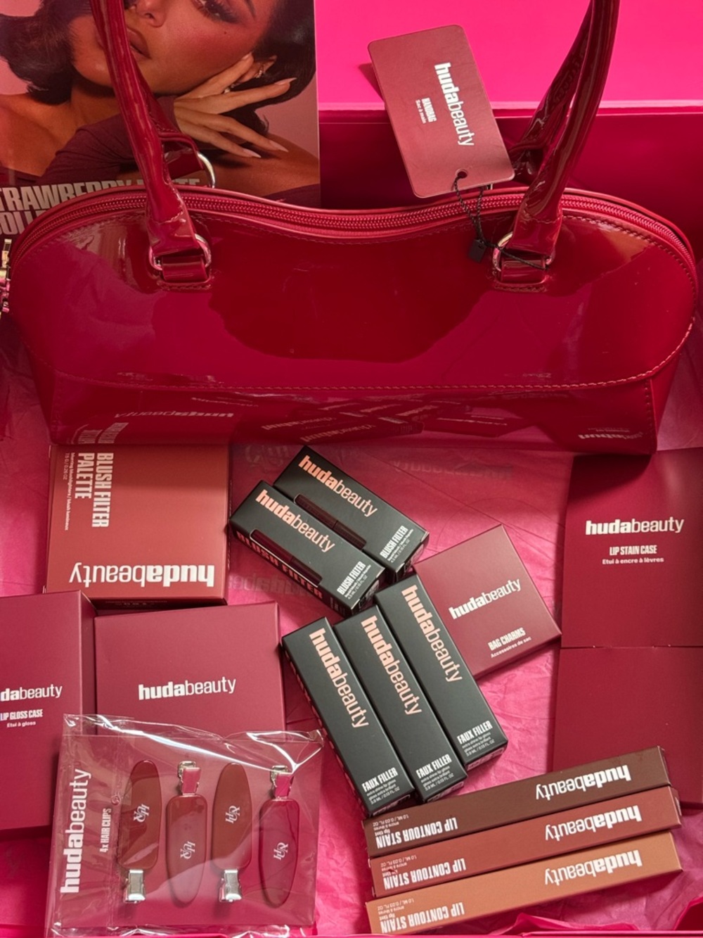 HUDA BEAUTY STRAWBERRY COLLECTION• ALL PRODUCTS ARE BRANDNEW CHECK PHOTOS - Picture 3 of 17